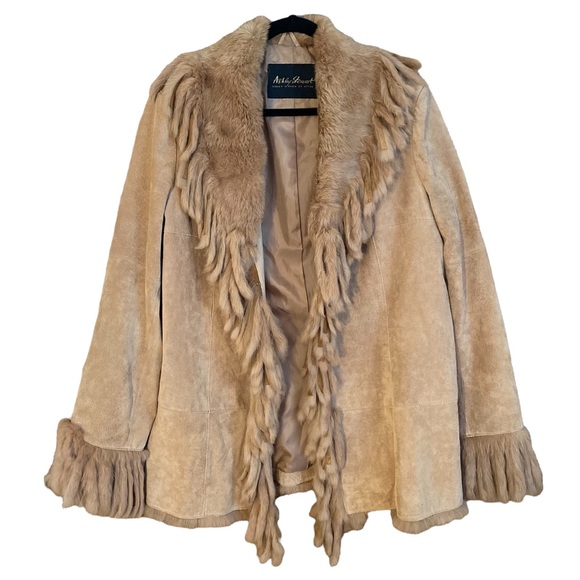 ASHLEY STEWART  | CAMEL FUR LEATHER COAT - Picture 13 of 16
